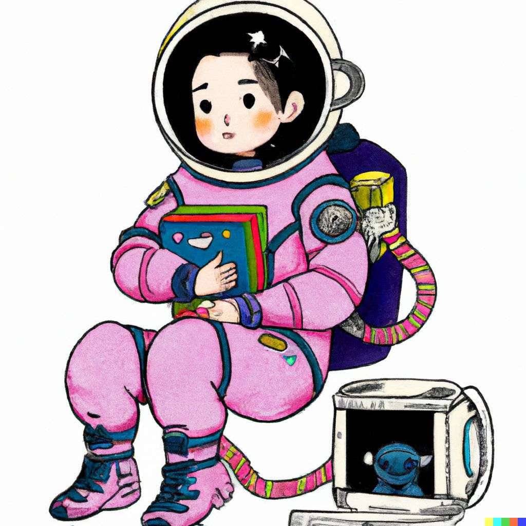 an astronaut, children's book illustration